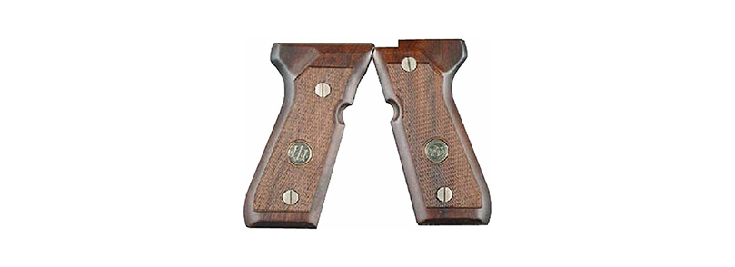 BERETTA 92FS CHECKERED WOOD GRIPS SET 