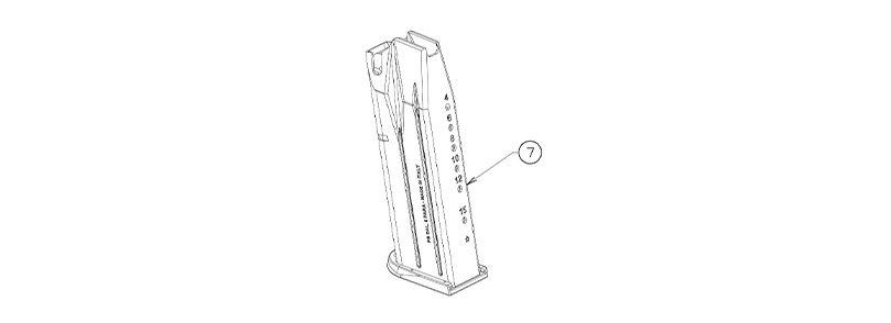 BERETTA PX4 STORM COMPACT MAGAZINE ASSY CAL 9X19 - 15 ROUNDS